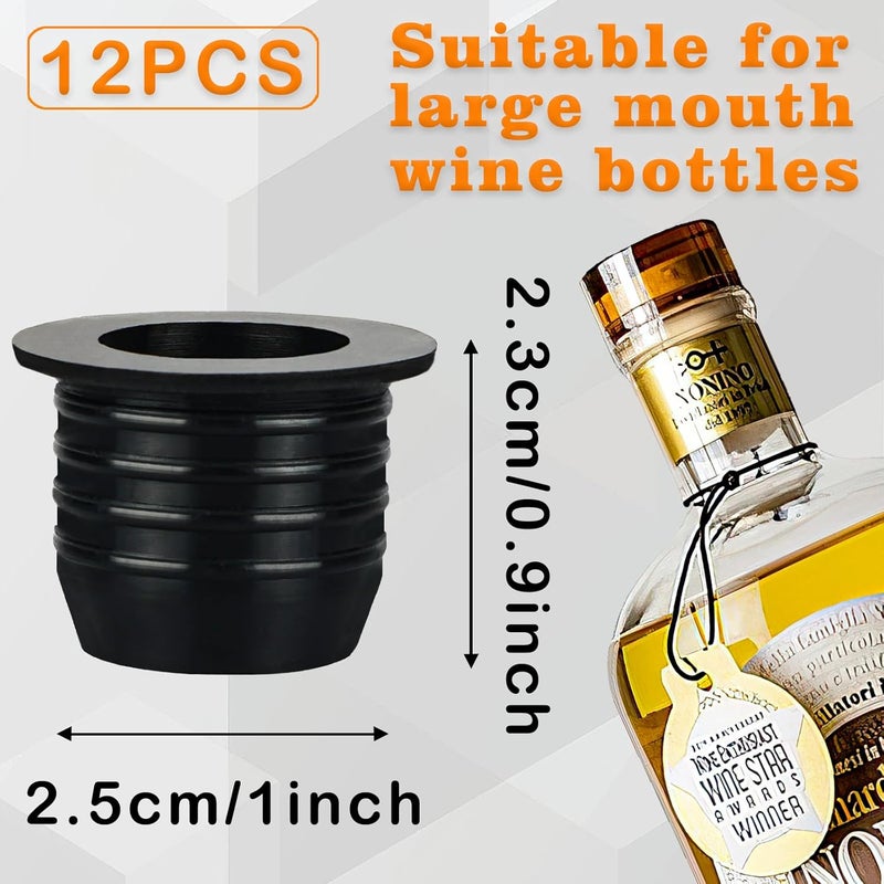 Nokiils 12 Pack Liquor Pour Spout Adapters, Pour Spouts for Large Neck Liquor Bottles, Liquor Bottle Pourers for Alcohol Olive Oil up to 1 inch/25 mm Neck - Image 2